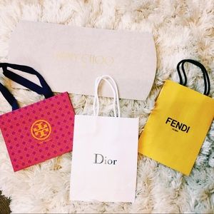Fendi, Tory Burch, Dior & Jimmy Choo Shopping Bags
